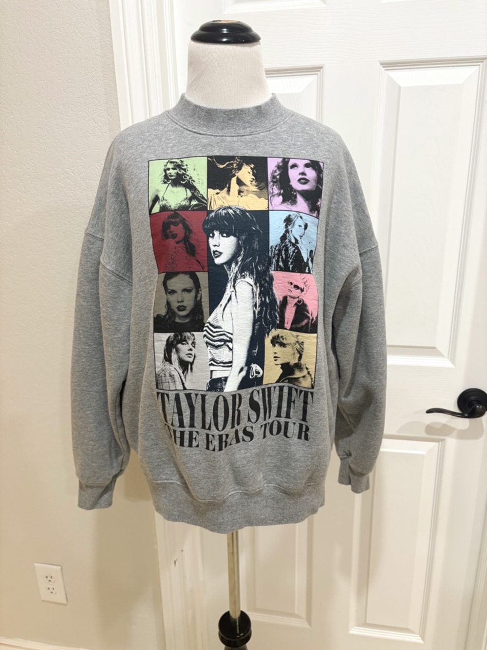 Taylor Swift Grey The Eras Tour Crew Sweatshirt Small - Picture 2 of 5